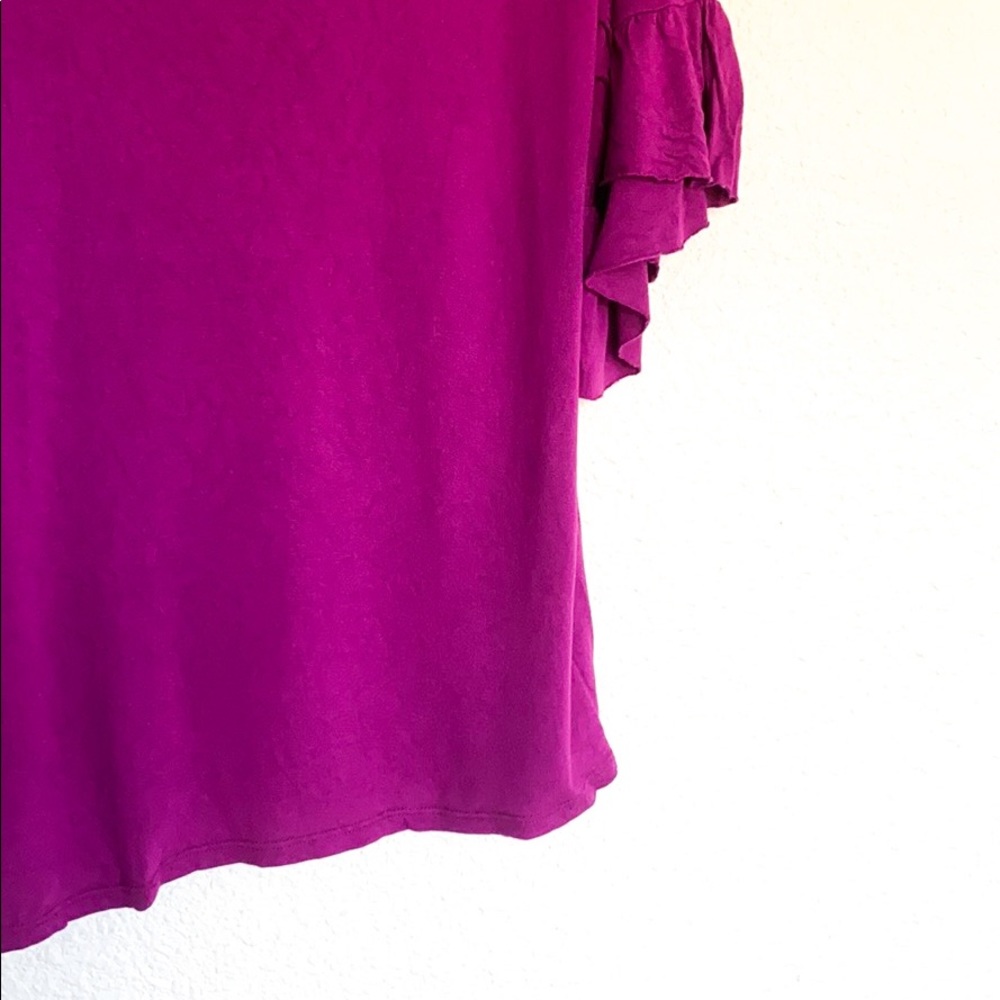 Kaari Blue Purple ruffle sleeve blouse - Picture 5 of 7